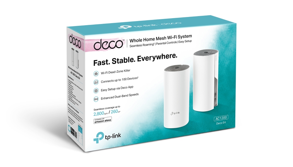 Roteador Wireless Tp-Link Deco E4, Ac1200, 1200 Mbps, 2 Pcs