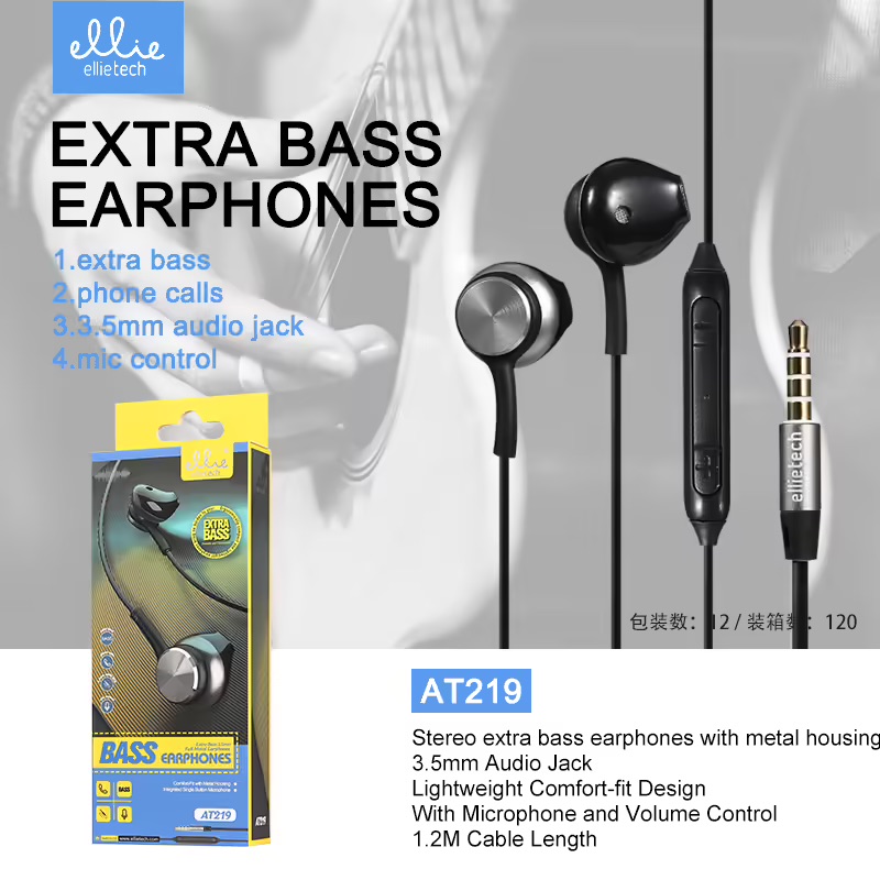 AURICULARES EXTRA BASS CON CABLE Y MIC