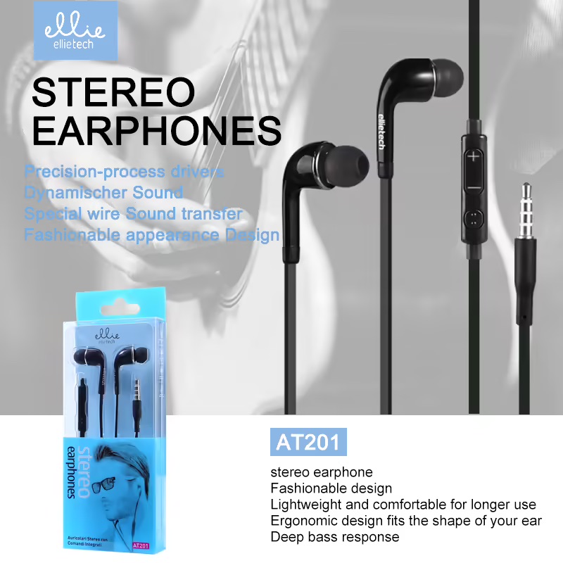 AURICULARES STEREO CON CABLE Y MIC MANDO