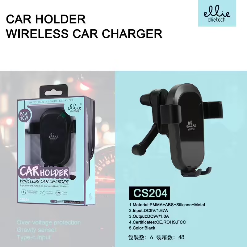 SOPORTE CAR CARGADOR RÁPIDO 10W