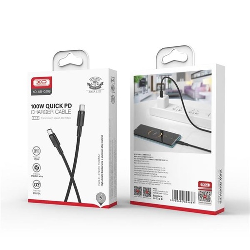 [XO-NB-Q199] CABLE TIPO C A TIPO C 100W QUICK PD
