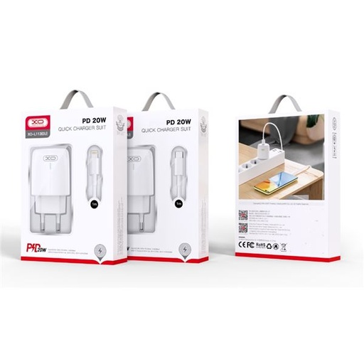 [XO-L113] CARGADOR Y CABLE LIGHTNING 20W