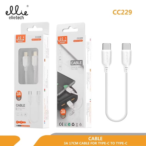 [CC229] CABLE RÁPIDO TIPO C A C 3A 17 CM