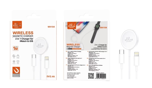 [WH104] CARGADOR MULTIPLE iWATCH iOS 2IN 1 TIPO C