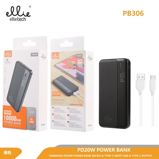 [PB306] POWER BANK 10.000 MAH PD20W SUPER RÁPIDO